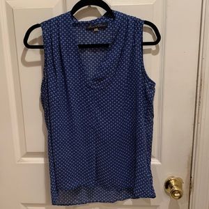 Rose & Olive Blue Patterned Tank Top Lg